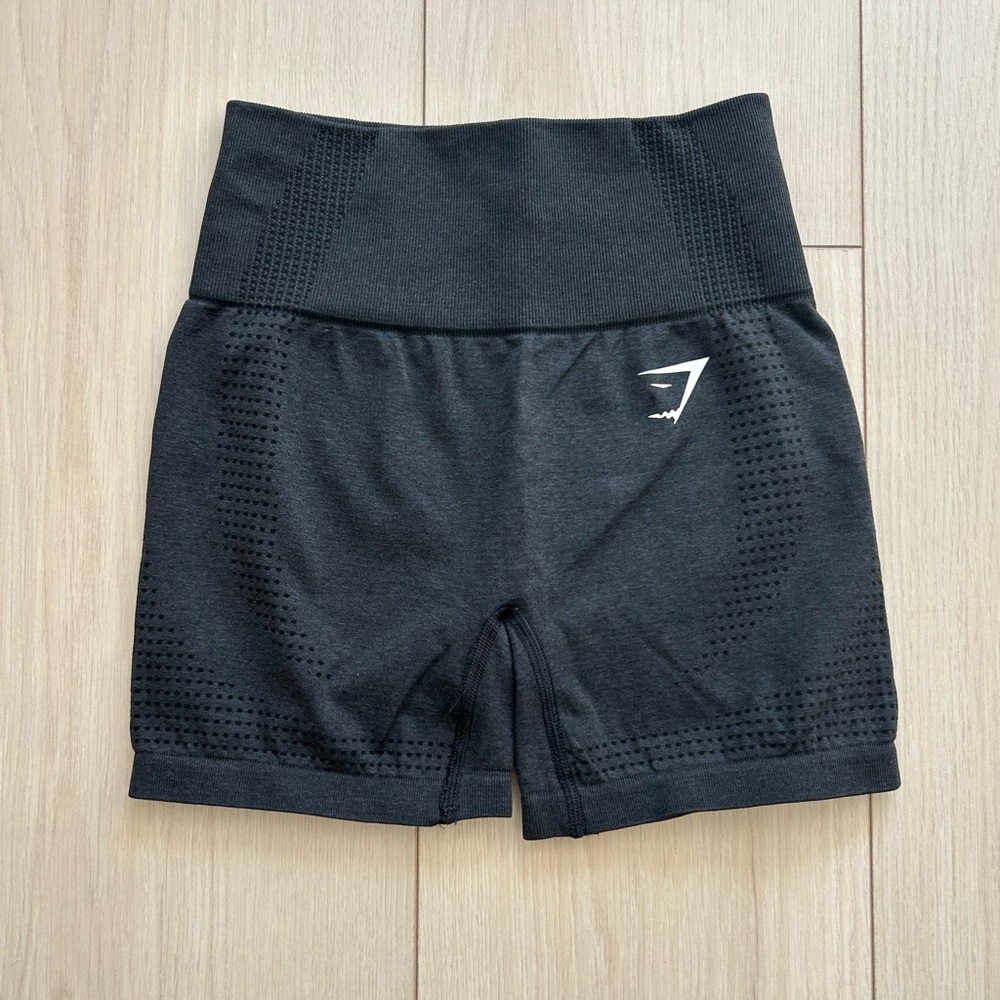 Gymshark Black High-Rise Seamless Bike Shorts with Logo